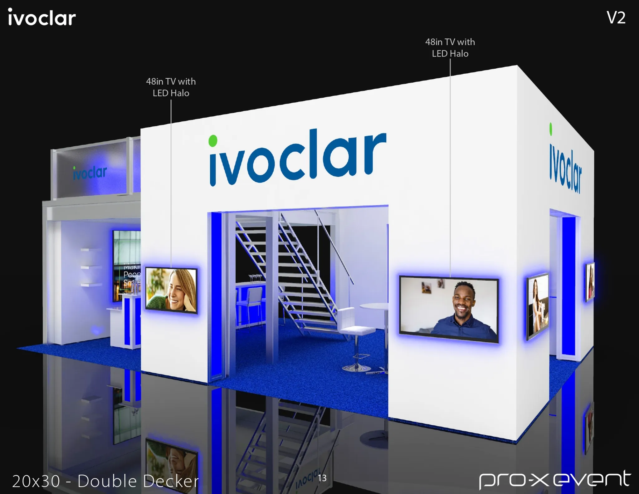 20x30 Island booth design by Pro-X Exhibits